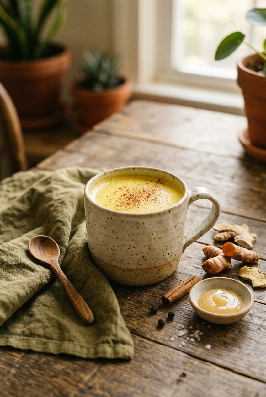 Golden Turmeric Milk: A Warming Remedy for Evening Wellness botanical guide image