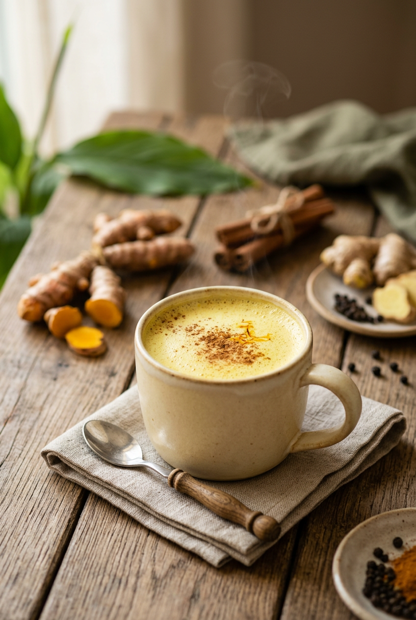 Golden Turmeric Milk: A Warming Remedy for Evening Wellness botanical guide image