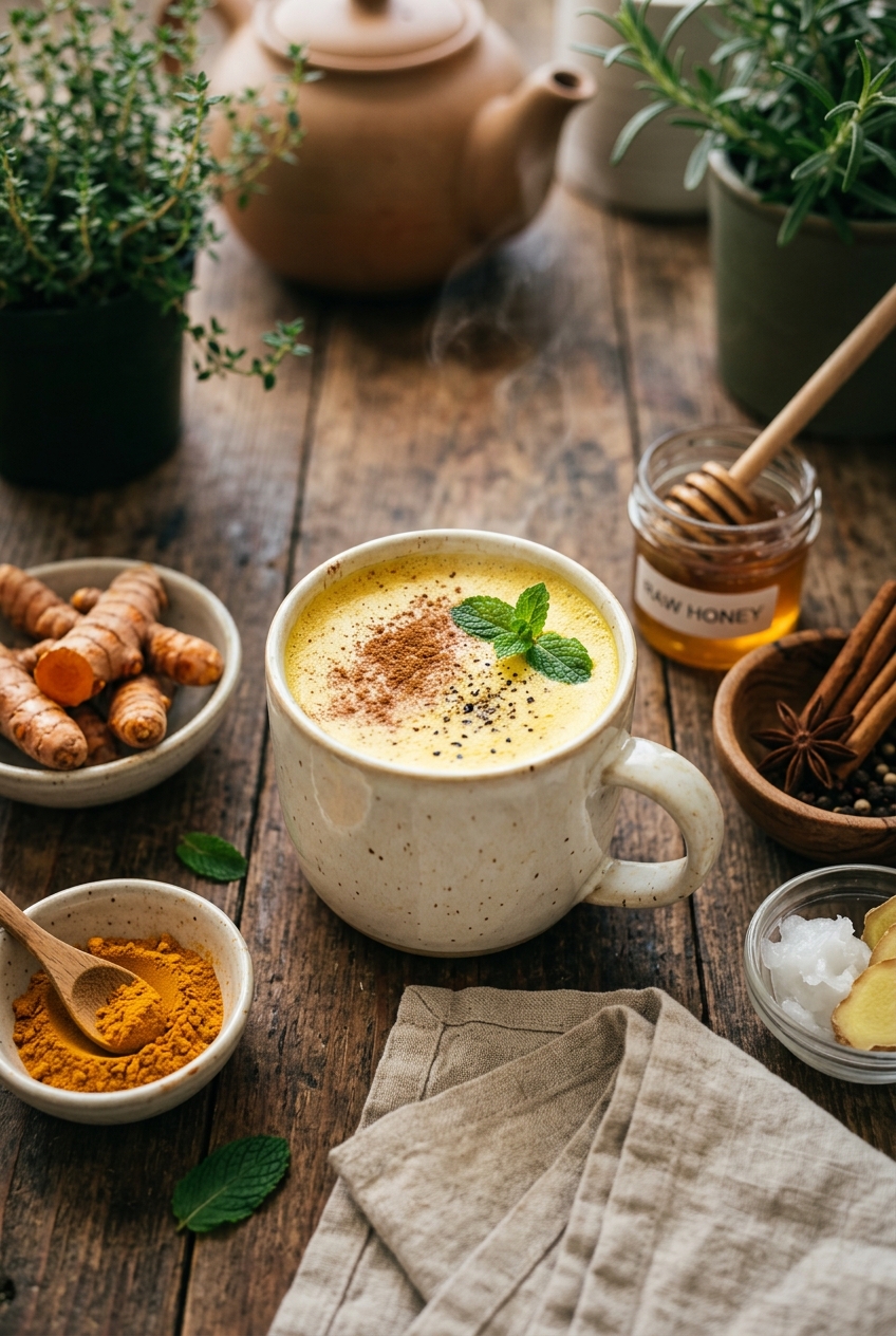 Golden Turmeric Milk: A Traditional Wellness Remedy botanical guide image
