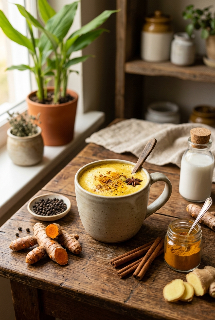 Golden Turmeric Milk: A Traditional Wellness Remedy botanical guide image