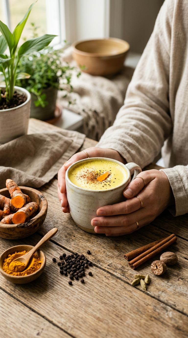 Golden Turmeric Milk: A Warming Remedy for Evening Wellness botanical guide image