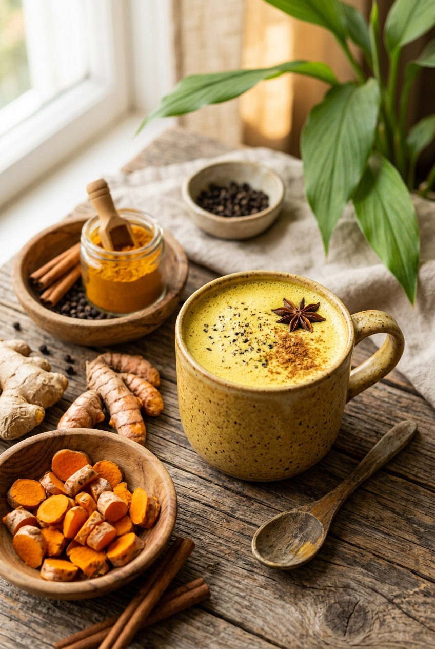 Golden Turmeric Milk: A Traditional Wellness Remedy botanical guide image