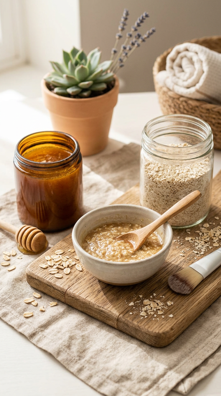 DIY Hydrating Honey & Oat Face Mask botanical guide image
