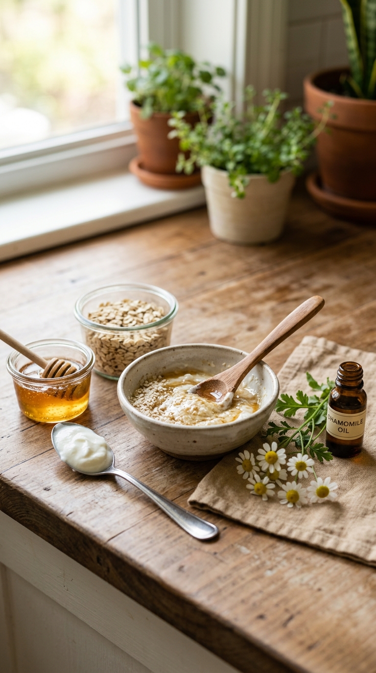 DIY Honey & Oat Face Mask for Sensitive Skin botanical guide image