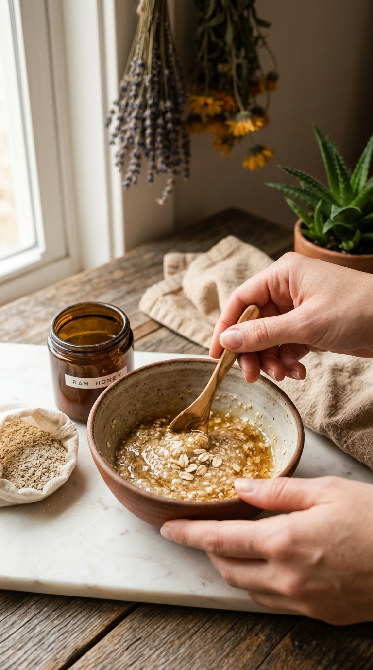 DIY Hydrating Honey & Oat Face Mask botanical guide image